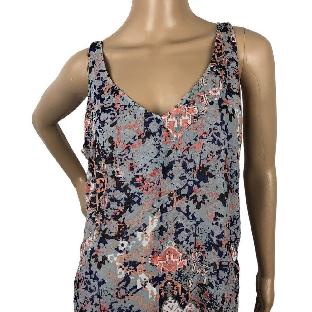 Cabi Fresco Boho Floral Abstract Printed Sleeveless Slip Dress Cami Tank Mini S - Picture 4 of 8